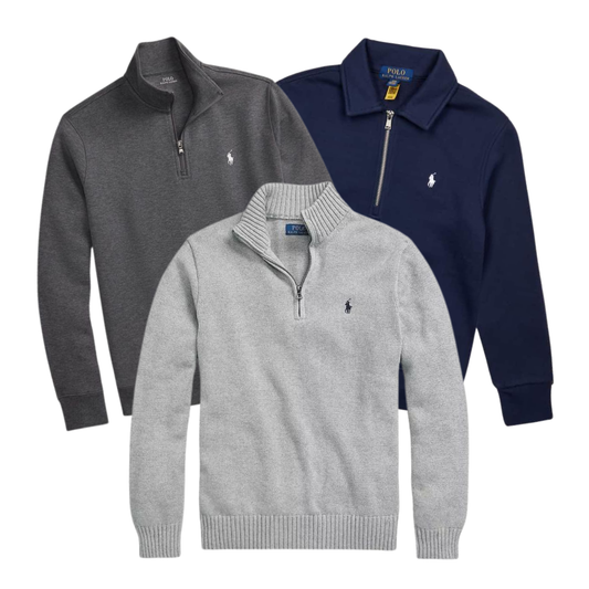 Mix Pièces Ralph Lauren Sweatshirt 1/4 Zippé Premium